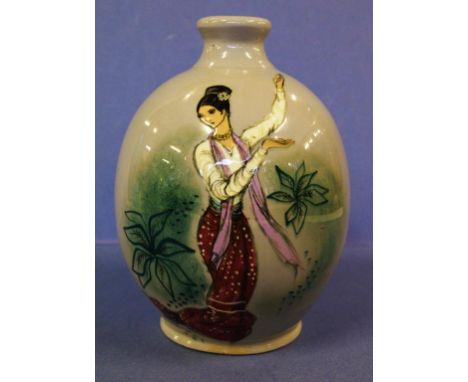 Martin Boyd pottery lamp base signed base, 21cm high approx.