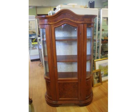 French style dome top display cabinet with curved glass sides, 115cm wide, 189cm high