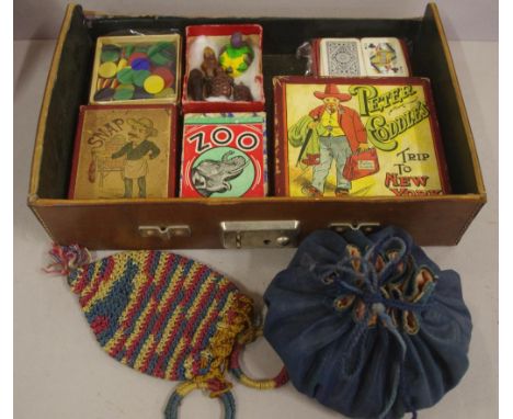 Collection of antique & vintage parlour games including Peter Coddles trip to New York