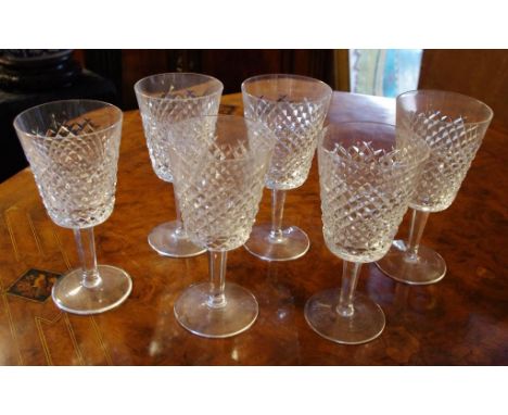 Six Waterford crystal "Alana" red wine glasses