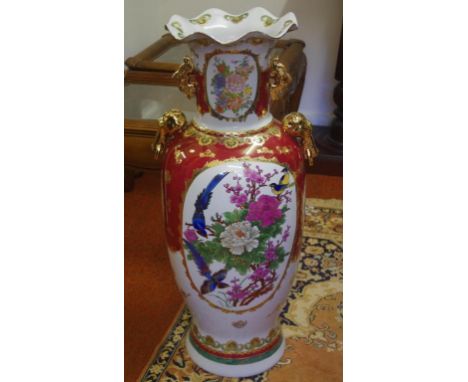 Chinese polychrome ceramic floor vase 93cm high