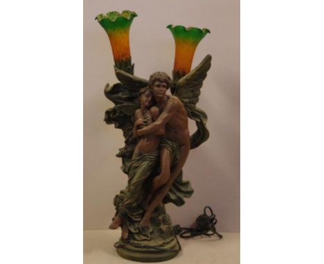 Decorative Tiffany style figural electric lamp H65cm approx