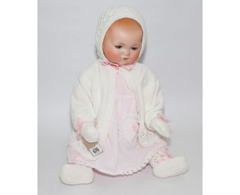 Armand Marseilles German bisque headed baby doll, composition body and limbs - 57cm long 