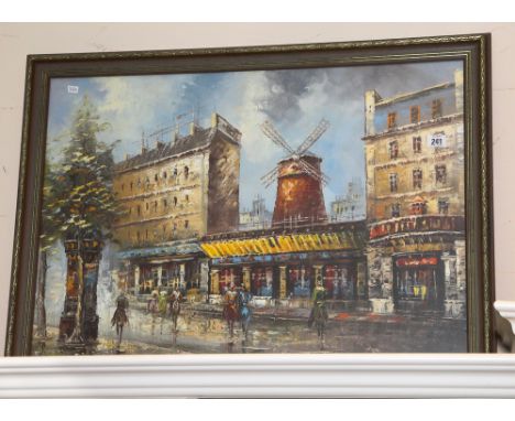 Gilt framed print of a Parisian scene