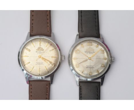 Gents vintage Atlantic world master vintage wristwatch and another similar wristwatch, stainless steel back numbered 685