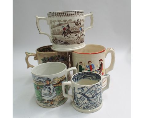 Collection of Loving and other frog mugs including Steeple Chase example 13cm high, hunting example etc. 