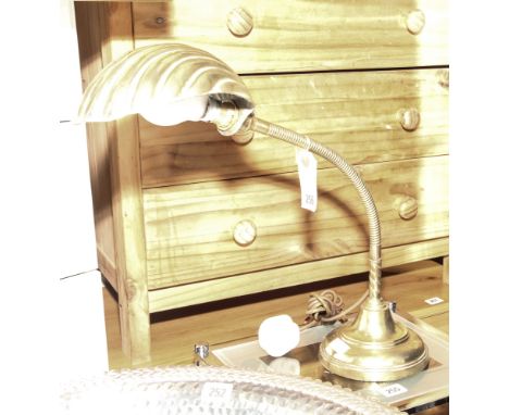 Brass adjustable shell shaped desk lamp 