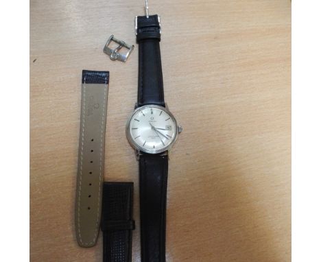 gents vintage Omega Seamaster 600 stainless steel wristwatch, with genuine new Omega black leather strap and original clasp b