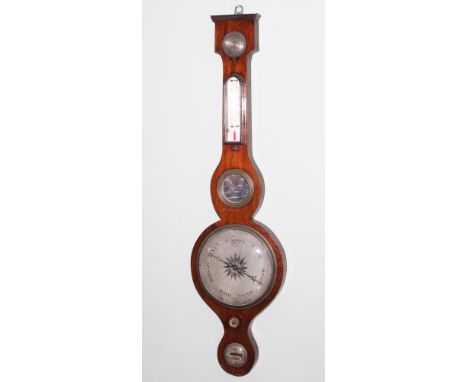 Late 19th century rosewood banjo barometer 