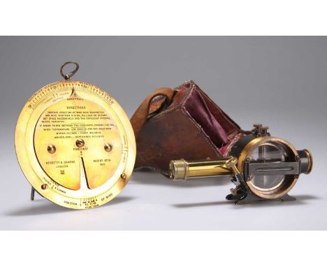 A COMPASS CLINOMETER BY CASELLA, CIRCA 1890 in oxidised and bright lacquered brass, signed 'L Casella makers to the Admiralty