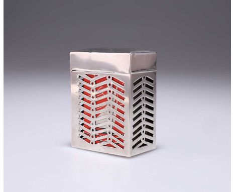 A LATE VICTORIAN PIERCED SILVER PLAYING CARD CASE by William Comyns &amp; Sons, London 1899, monogrammed, containing two deck