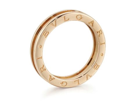 BULGARI - AN 18 CARAT ROSE GOLD B.ZERO1 RING maker's marks, Italian 18 carat gold marks, ring size S, 7.8 grams, with boxVery