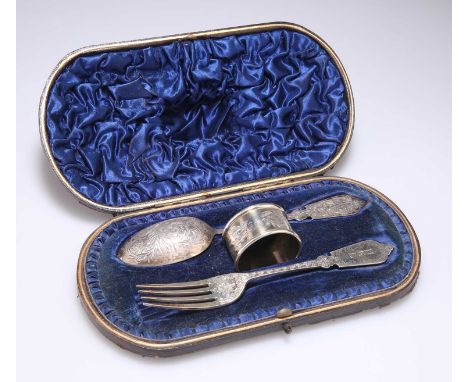 AN EDWARDIAN SILVER PRESENTATION CUTLERY SET by Hilliard &amp; Thomason, Birmingham 1901, comprising a fancy pattern fork, sp