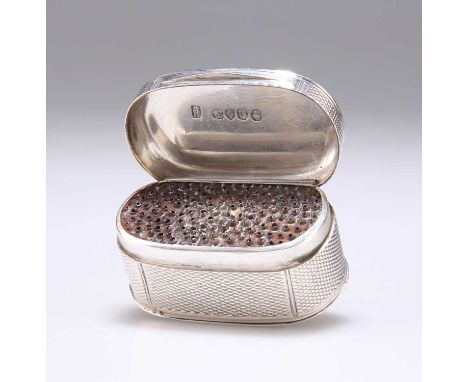 A GEORGE III ENGINE-TURNED SILVER NUTMEG GRATER by Thomas Phipps, Edward Robinson &amp; James Phipps, London 1815, of large s