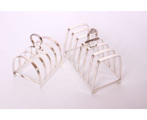 A George VI silver six division toast rack by William Neale &amp; Son Ltd, Birmingham 1936; together with A George VI four di