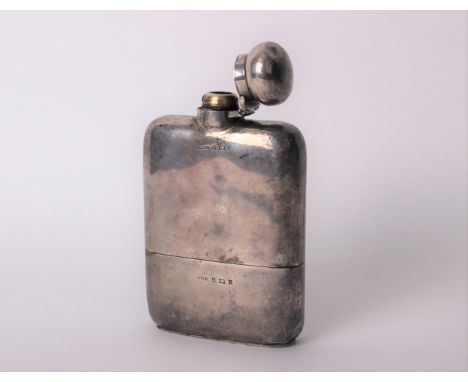 A sterling silver hip flask by Cornelius Desormeaux Saunders &amp; James Francis Hollings (Frank) Shepherd, Birmingham 1900, 