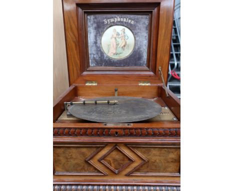 A ‘Symphonium’ disc musical box, with a 17cm comb, plus nine discs, 56cm wide.