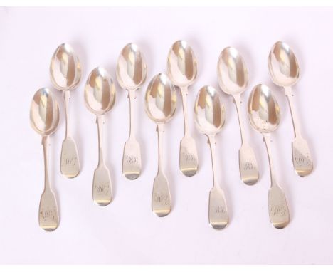 A collection of sterling silver teaspoons, to include a set of six tea spoons by Robert Williams &amp; Sons (Robert, James &a