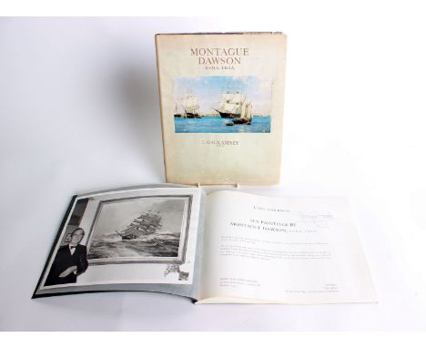 A signed exhibition catalogue of Sea Paintings by Montague Dawson R.S.M.A., F.R.S.A. (A Tribute to Sir Francis Chichester) at