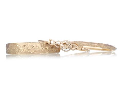 RENNIE MACKINTOSH BANGLE AND TWO OTHERS two marked for nine carat gold, the other unmarkedQty: 24.5g gross 