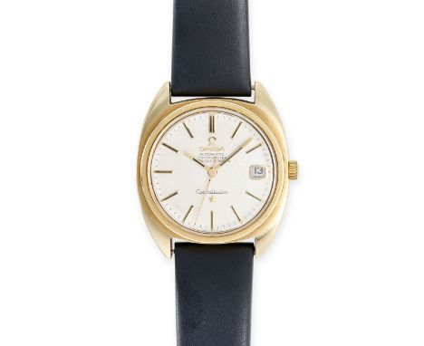 OMEGA, CONSTELLATION CHRONOMETER WRISTWATCH, model ref 168.010, the dial with onyx inlaid baton markers and date aperture, on