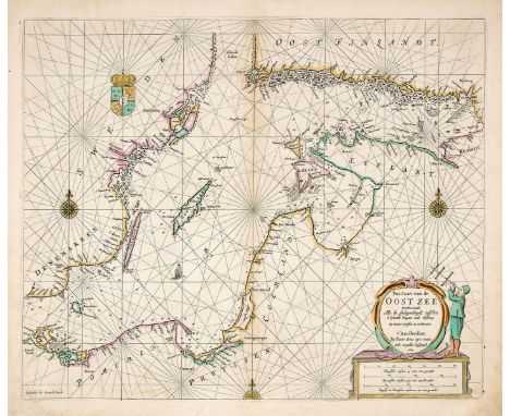 Baltics.- Goos (Pieter) Pas-caart van de Oost zee verthoonende alle de ghelegntheydet tusschen t Eÿlandt Rugen end Wÿborg...,