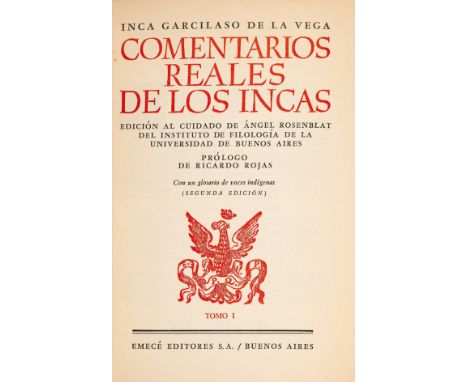 NO RESERVE South America.- Peru.- Vega ("El Inca" Garcilaso de la) Commentarios Reales de los Incas [&amp;] Historia General 