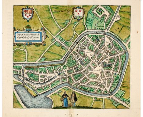 NO RESERVE Netherlands.- Braun (Georg) and Franz Hogenberg. Berga, ad somam, Brabantiae Opp: [...], bird's-eye view of Bergen