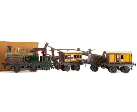 BING GAUGE 1GBN STEAM MODEL ENGINE,along with three carriages and track