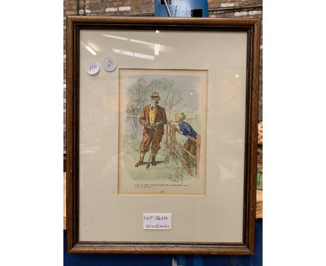 A FRAMED PUNCH PRINT BY FRANK REYNOLDS 