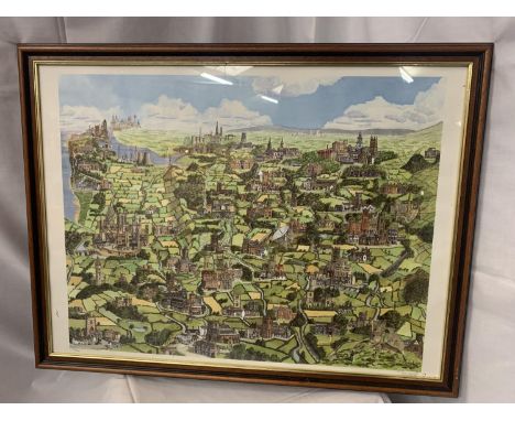 A FRAMED LIMITED EDITION 'MEMORIES OF CHESHIRE' PRINT BY MARTIN STUART MOORE (472/950) 