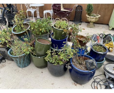 A LARGE QUANTITY OF CERAMIC PLANTERS AND POTS 