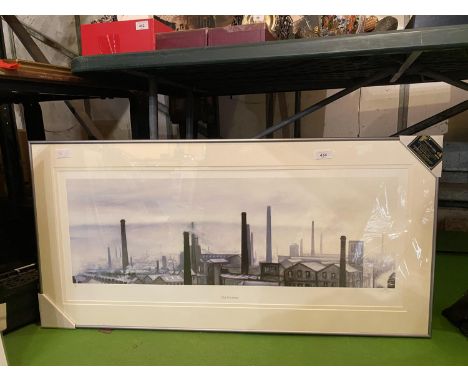 A LIMITED EDITION STEEL FRAMED PRINT 'OLD SMOKIES' BY STEVEN ORMEROD 24/95 