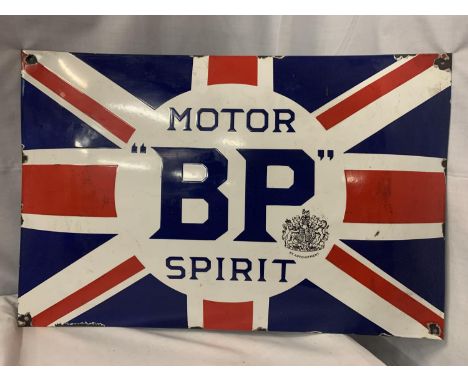 A CONVEX ENAMEL BP MOTOR SPIRIT SIGN