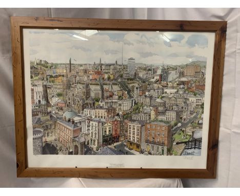 A FRAMED LIMITED EDITION PRINT 'REJOYCE DUBLIN' BY MARTIN STUART MOORE (395/1904) 