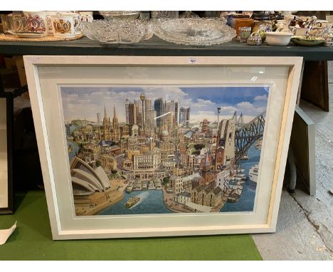 A LIMITED EDITION FRAMED PRINT 'MEMORIES OF SYDNEY' BY STUART MOORE 561/1500 