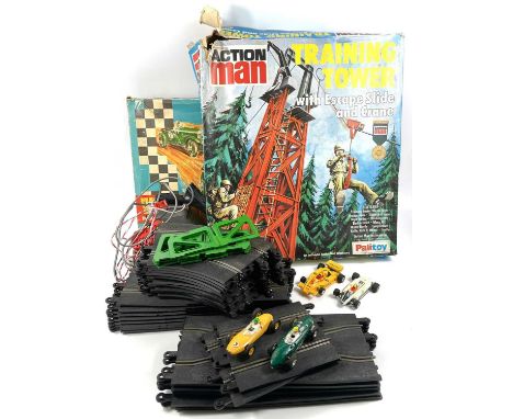 Scalextric & Action Man. Comprising:A Scalextric GP33 Grand Prix Racing Set ( in Temporary Box Pack) including track, overbri