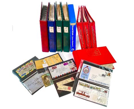 Great Britain and British Commonwealth. Lot comprises: 6 albums of Great Britain stamps, 1 x British Commonwealth and 2 unuse