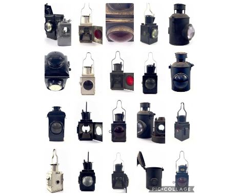 Transport - Railwayana - Railway Tail Lamps/Engine Lamp/Buffer Stop Lamp (x7). Comprising: Various railway lamps in black and