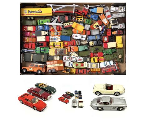 Die Cast Cars Burago etc 1:18 &amp; 1:24 Scale Plus Large Quantity Smaller Diecast Vehicles. Comprising a box of 9 larger die