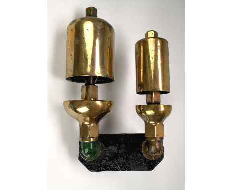 Transport Railwayana - A Pair of B.R. Brass Steam Whistles (GWR Type). A pair of similar cylindrical railway steam engine whi