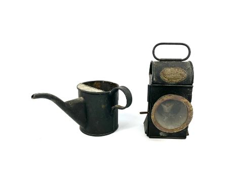 Transport-Railways-Railwayana Linley & Co. GWR lamp & Cheshire Lines Committee Signal Box Oil Can. Comprising:A "Linley & Co.