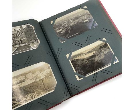 Postcards - Cornwall, Penryn Interest. A red postcard album containing approximately 120 postcards forming a comprehensive co