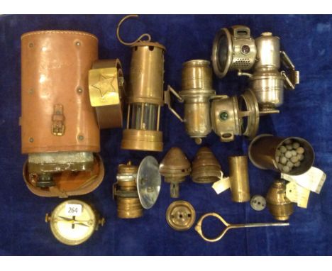 MILITARY INTEREST Galvanometer, Circa 1900, World War I brass shells, lamps (miner lamps), shipwreck items, raised from Briti