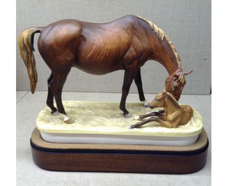 DORIS LINDNER, A ROYAL WORCESTER HORSE Titled 'The New Born ', limited edition 166/500, complete with original certificate an