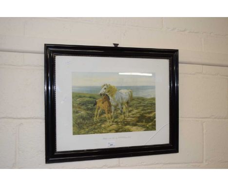 After H W B Davis, coloured print Mother and Son, framed and glazed