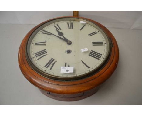 Circular wall clock with brass spring driven movement