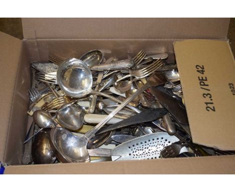 Box of various silver plated cutlery