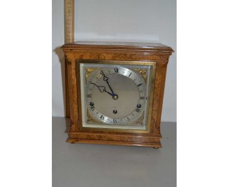 Walnut cased mantel clock