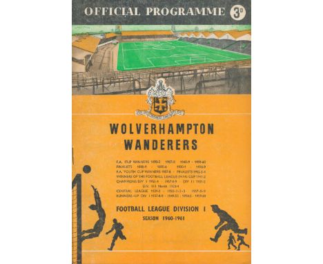 Wolverhampton Wanderers v Glasgow Rangers European Cup Winners Semi Final 19th April 1961 vintage programme. Good condition. 